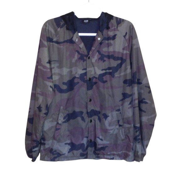 Obey Hooded Camo Lightweight Windbreaker Jacket Small - Picture 1 of 5